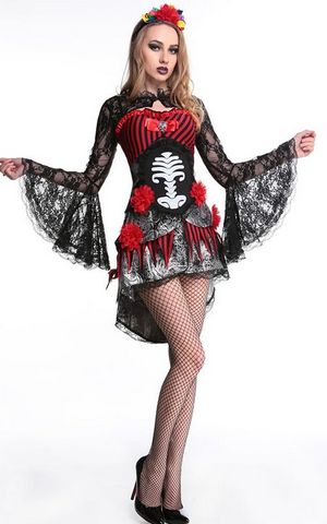 F1655 Deadly Damsel Sugarskull Costume